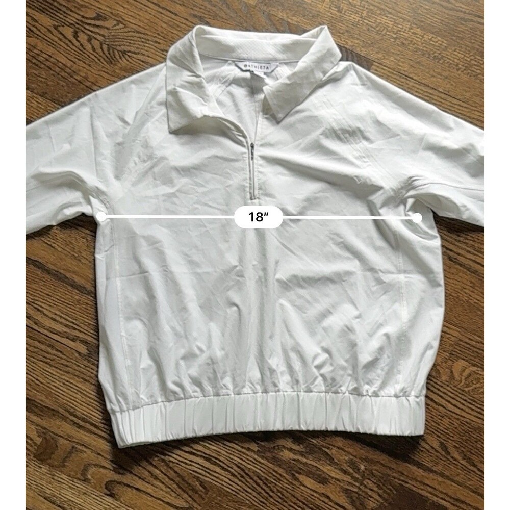 Athleta White 1/4 Zip Cropped Windbreaker Pullover Jacket Medium - Picture 5 of 7